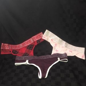 3 Pink thongs